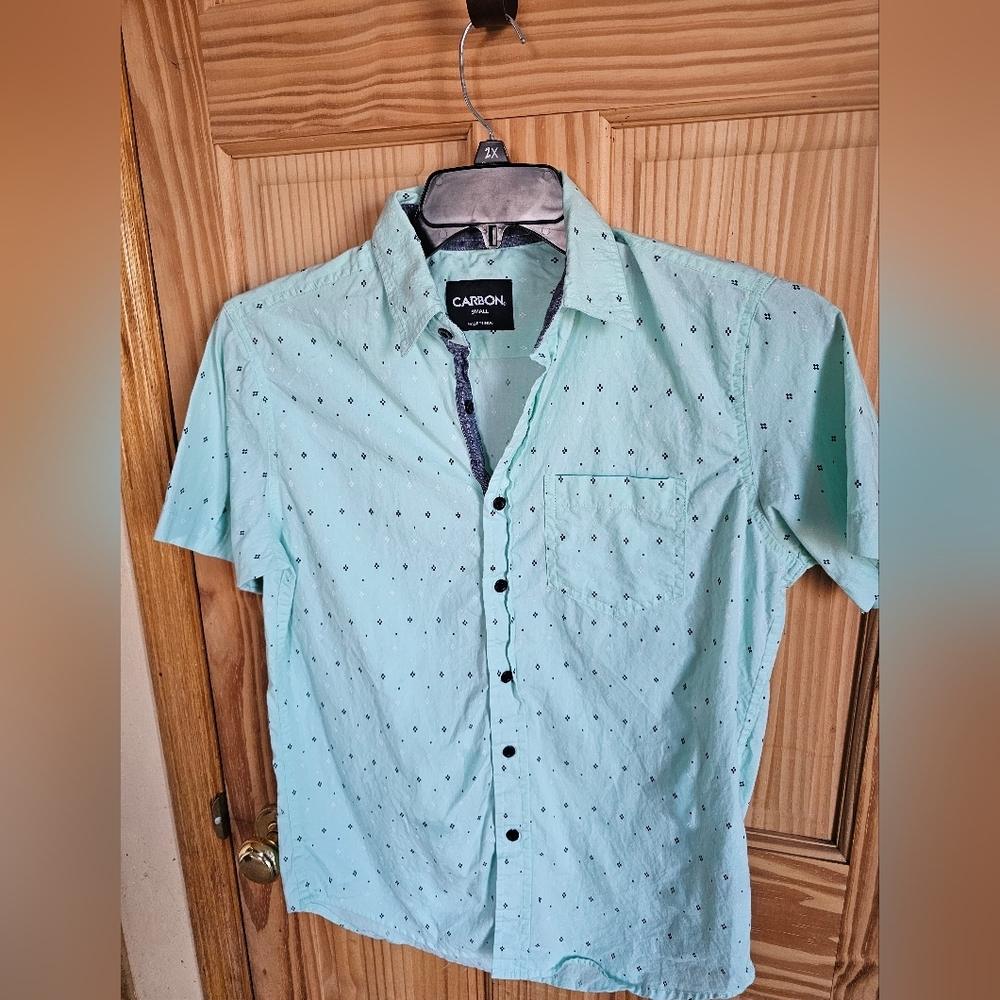 Carbon Blue Casual Button Down Shirt